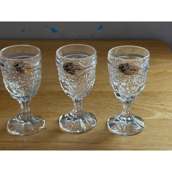 Set Of 3 The European Collection 24% Lead Crystal Cordial Glasses Yugoslavia - Picture 1 of 3